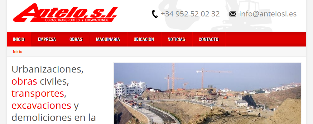 Captura de imagen sitio web Transportes Antelo S.L.